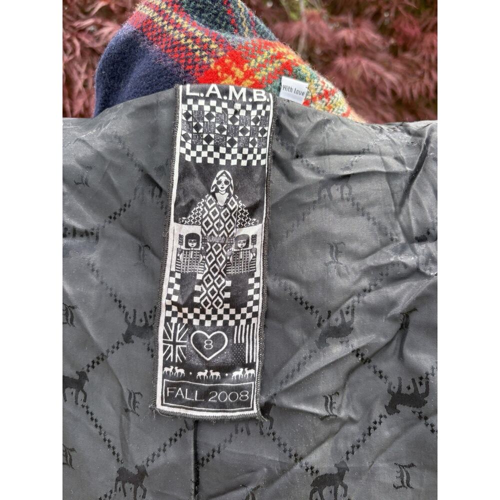 L.A.M.B. Gwen Stefani Jacket Wool Plaid Vintage 2008 Asymmetrical Zipper Size 8 - Picture 11 of 13